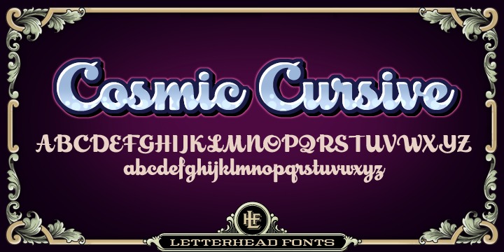 Beispiel einer LHF Cosmic Cursive-Schriftart