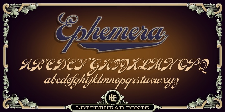 Beispiel einer LHF Ephemera-Schriftart