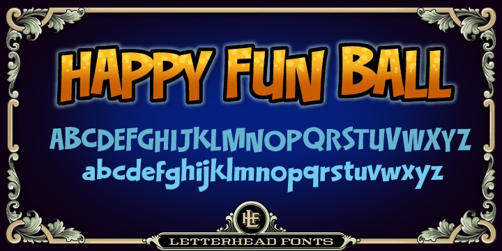 Beispiel einer LHF Happy Fun Ball-Schriftart