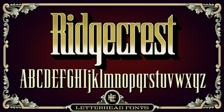 Beispiel einer LHF Ridgecrest-Schriftart