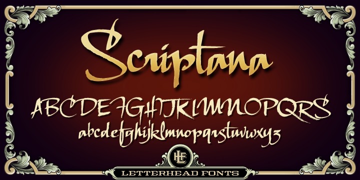 Beispiel einer LHF Scriptana Regular-Schriftart
