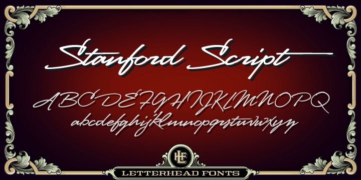 Beispiel einer LHF Stanford Script-Schriftart