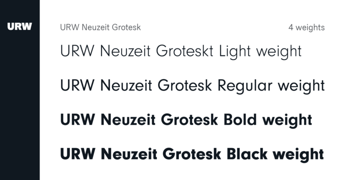 Beispiel einer Neuzeit Grotesk Black-Schriftart