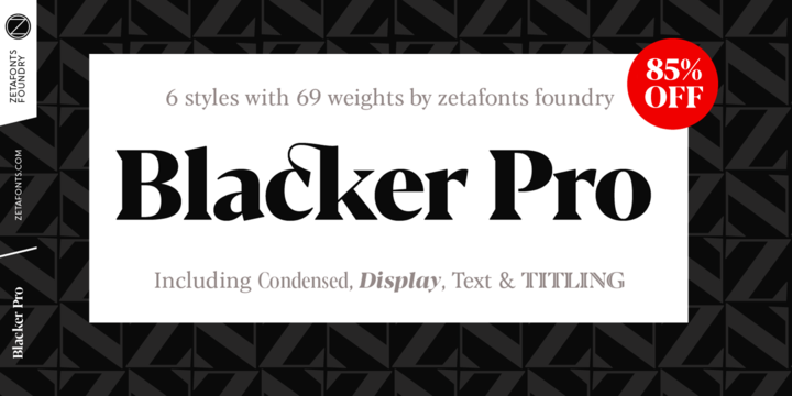 Beispiel einer Blacker Pro Titling Black-Schriftart