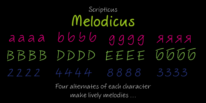 Beispiel einer ALS Scripticus Regular-Schriftart