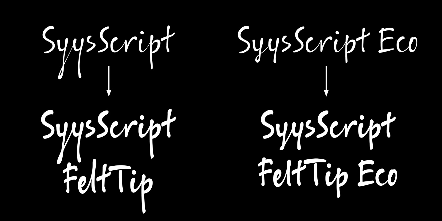 Beispiel einer ALS SyysScript Regular-Schriftart