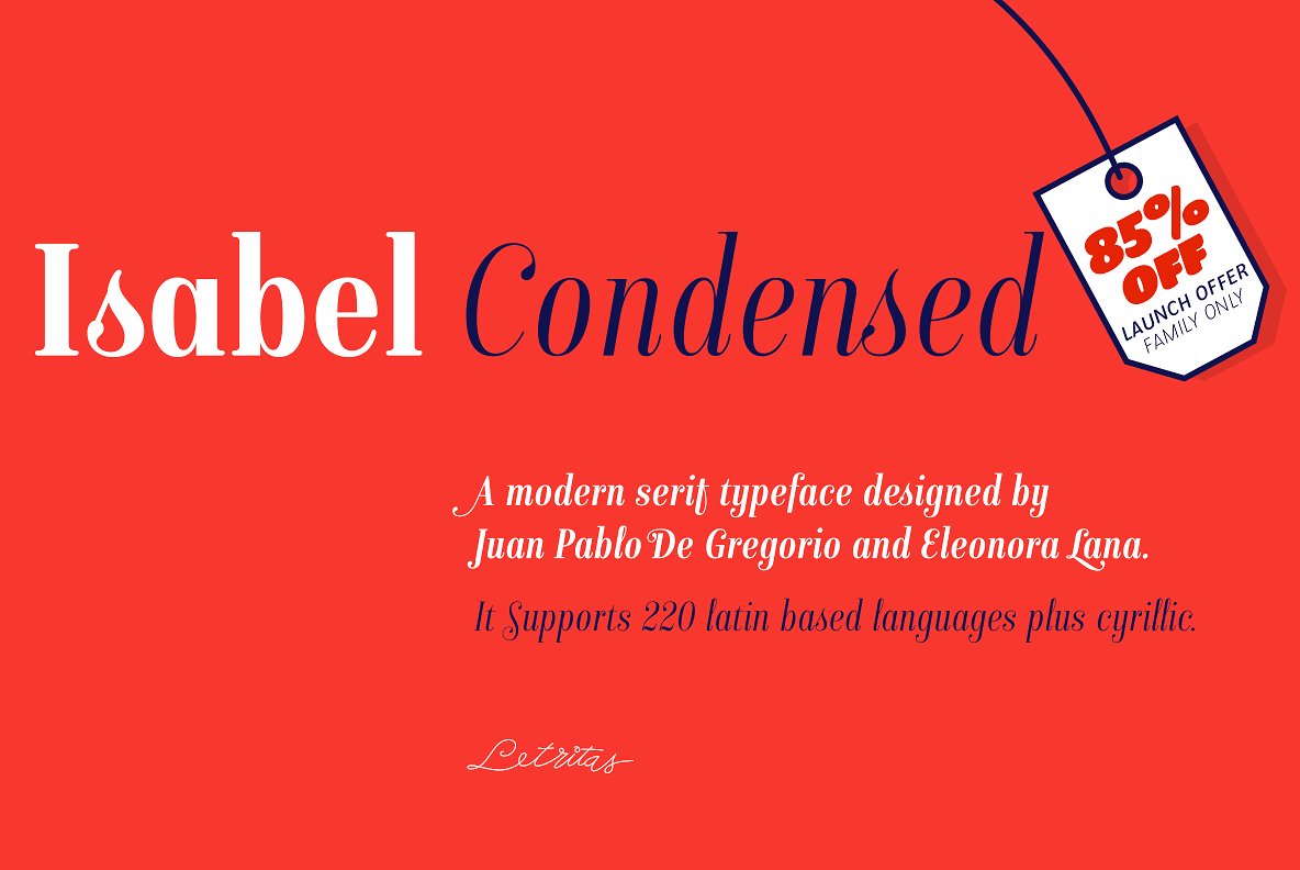 Beispiel einer Isabel Condensed-Schriftart