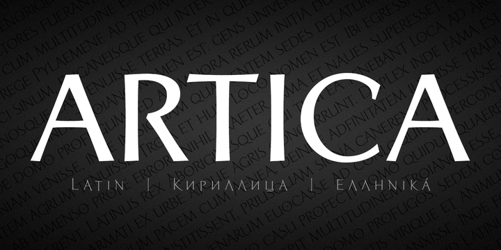 Beispiel einer Artica Pro Black-Schriftart