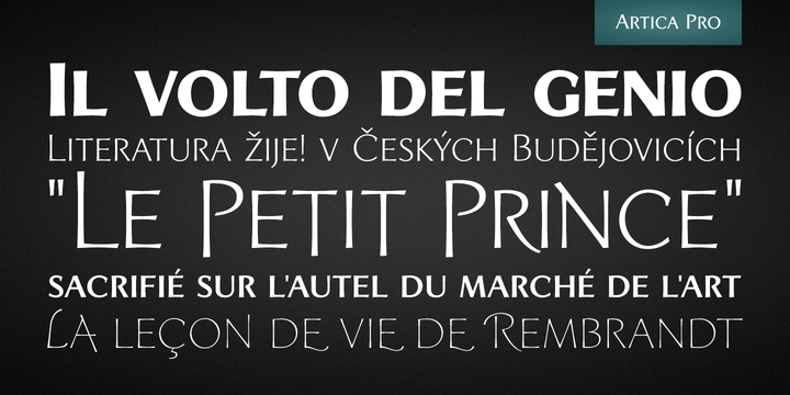 Beispiel einer Artica Pro Black-Schriftart