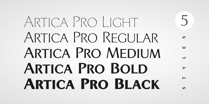 Beispiel einer Artica Pro Bold-Schriftart