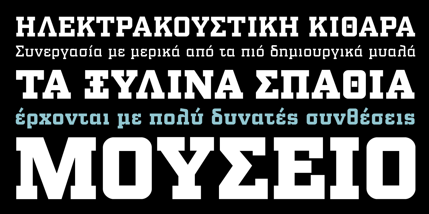 Beispiel einer PF Synch Pro Black-Schriftart