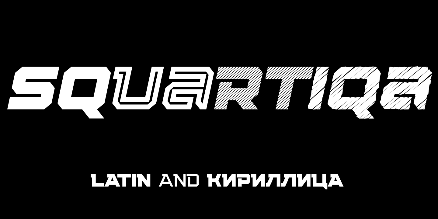 Beispiel einer Squartiqa 4F Ultra Light-Schriftart