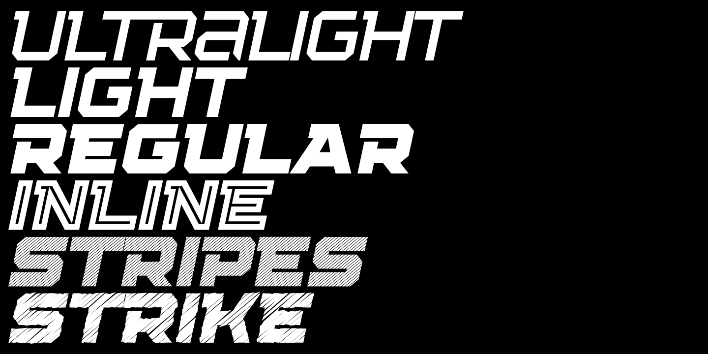 Beispiel einer Squartiqa 4F Stripes Italic-Schriftart