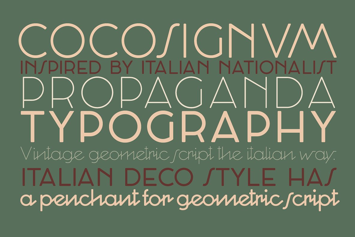 Beispiel einer Cocosignum Corsivo Regular-Schriftart