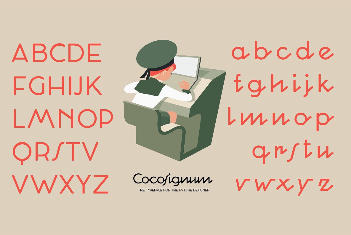 Beispiel einer Cocosignum Corsivo Regular-Schriftart