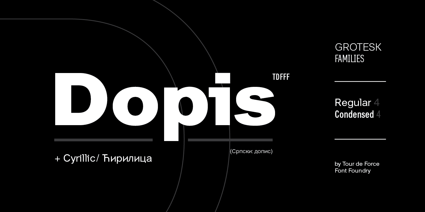 Beispiel einer Dopis Bold-Schriftart