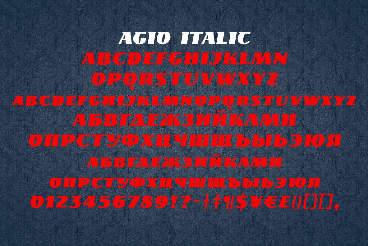 Beispiel einer Agio Regular-Schriftart