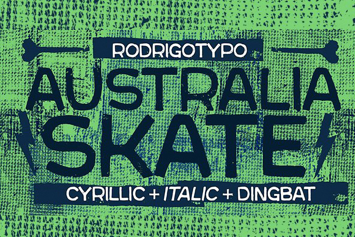 Beispiel einer Australia Skate Dingbat Two-Schriftart