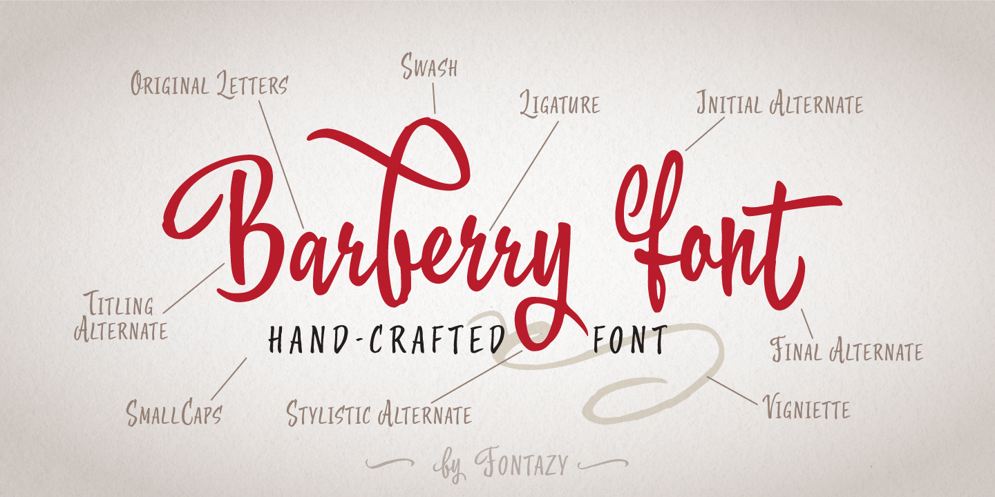 Beispiel einer Barberry Vigniette-Schriftart