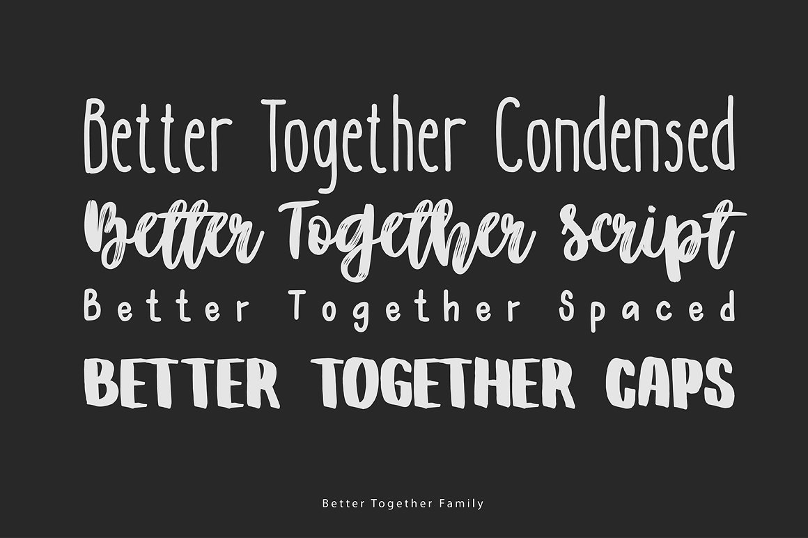 Beispiel einer Better Together Caps-Schriftart