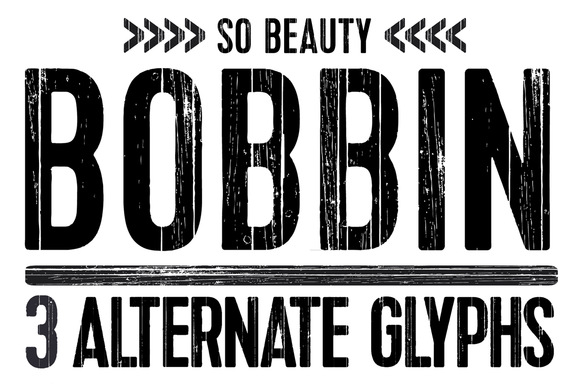 Beispiel einer Bobbin Bold-Schriftart