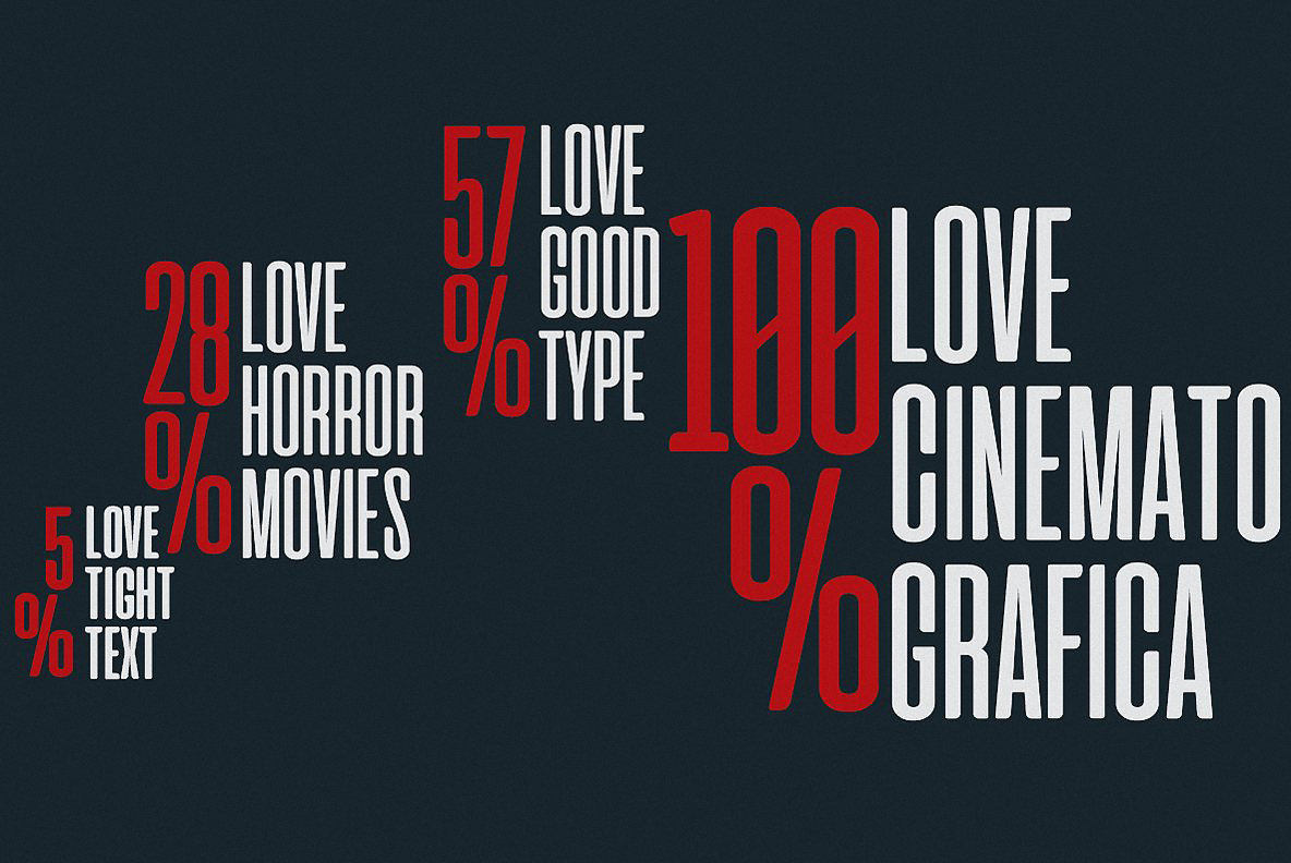 Beispiel einer Cinematografica Heavy-Schriftart