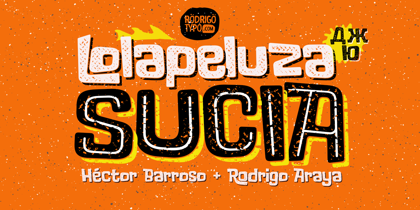 Beispiel einer Lolapeluza Sucia-Schriftart