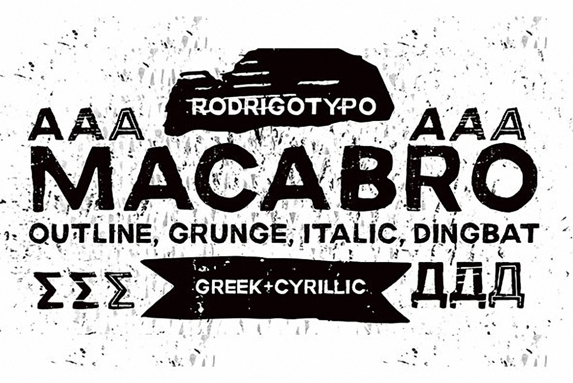 Beispiel einer Macabro STYLE ITALIC-Schriftart