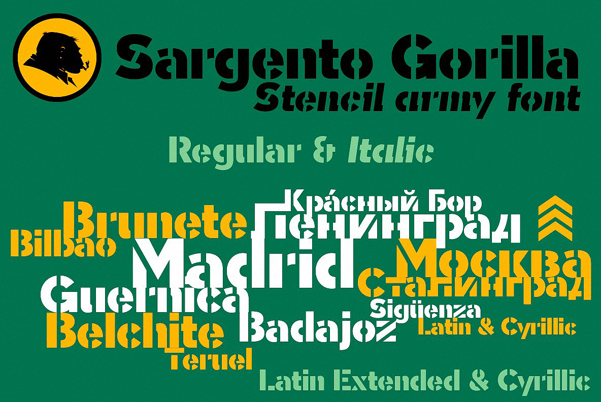 Beispiel einer Sargento Gorila Regular-Schriftart