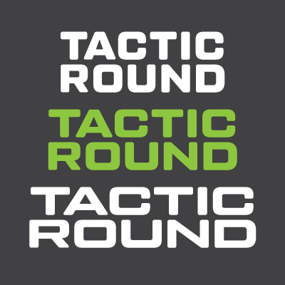 Beispiel einer Tactic Round Extra Extended Medium-Schriftart