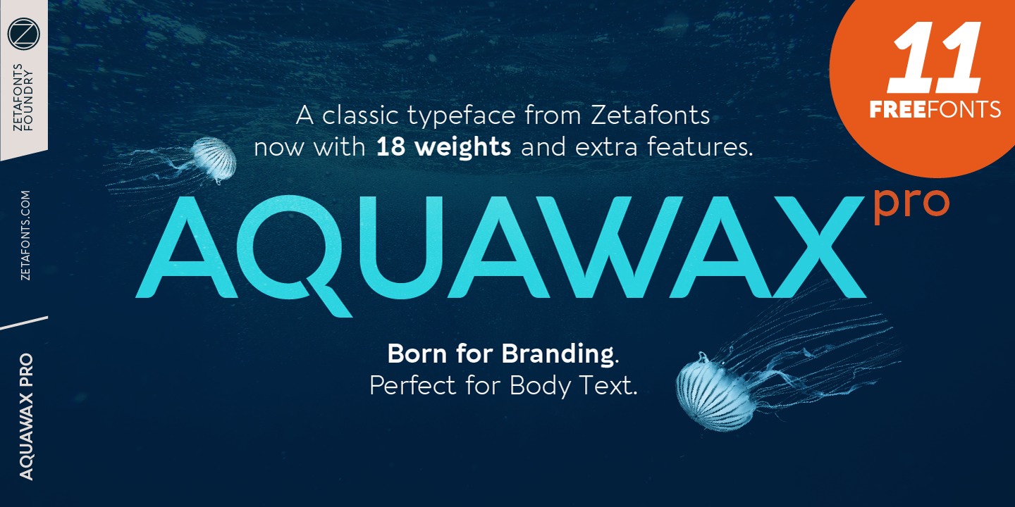 Beispiel einer Aquawax Pro-Schriftart