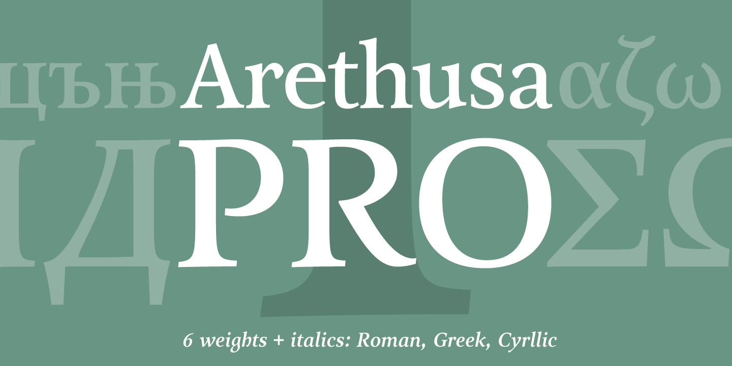 Beispiel einer Arethusa Pro-Schriftart