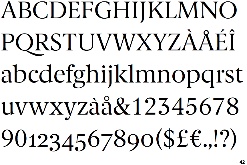 Beispiel einer Berlingske Serif-Schriftart