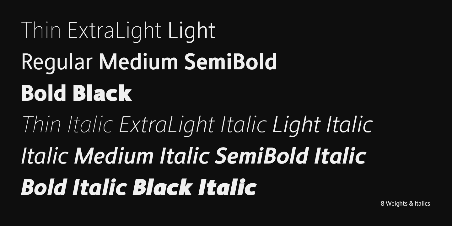 Beispiel einer Conamore Extra Light Italic-Schriftart