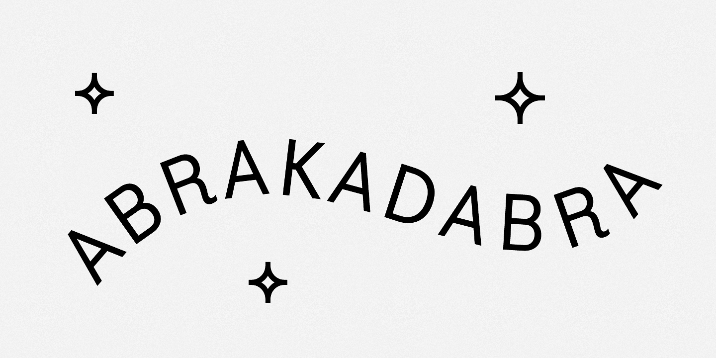 Beispiel einer Abrakadabra-Schriftart