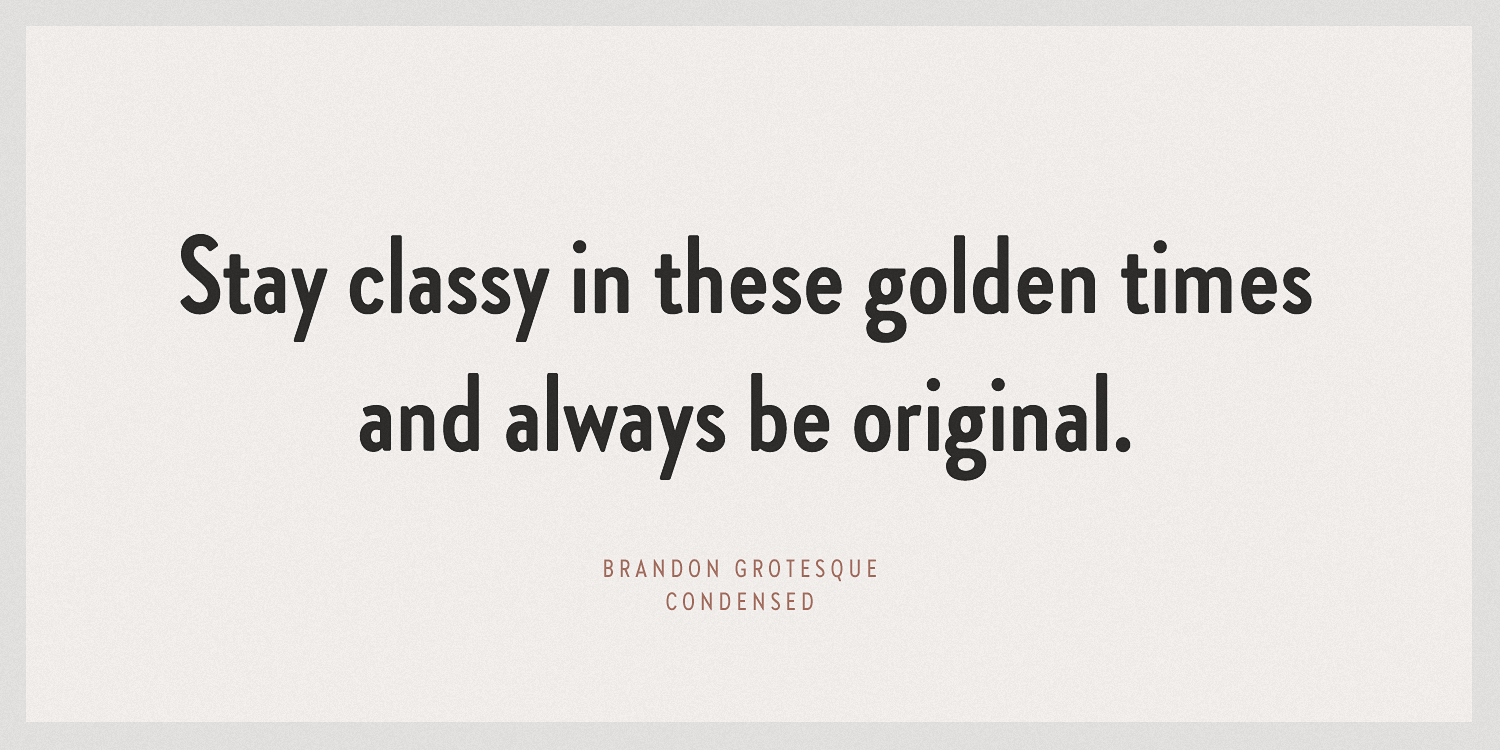 Beispiel einer Brandon Grotesque Condensed Black Italic-Schriftart