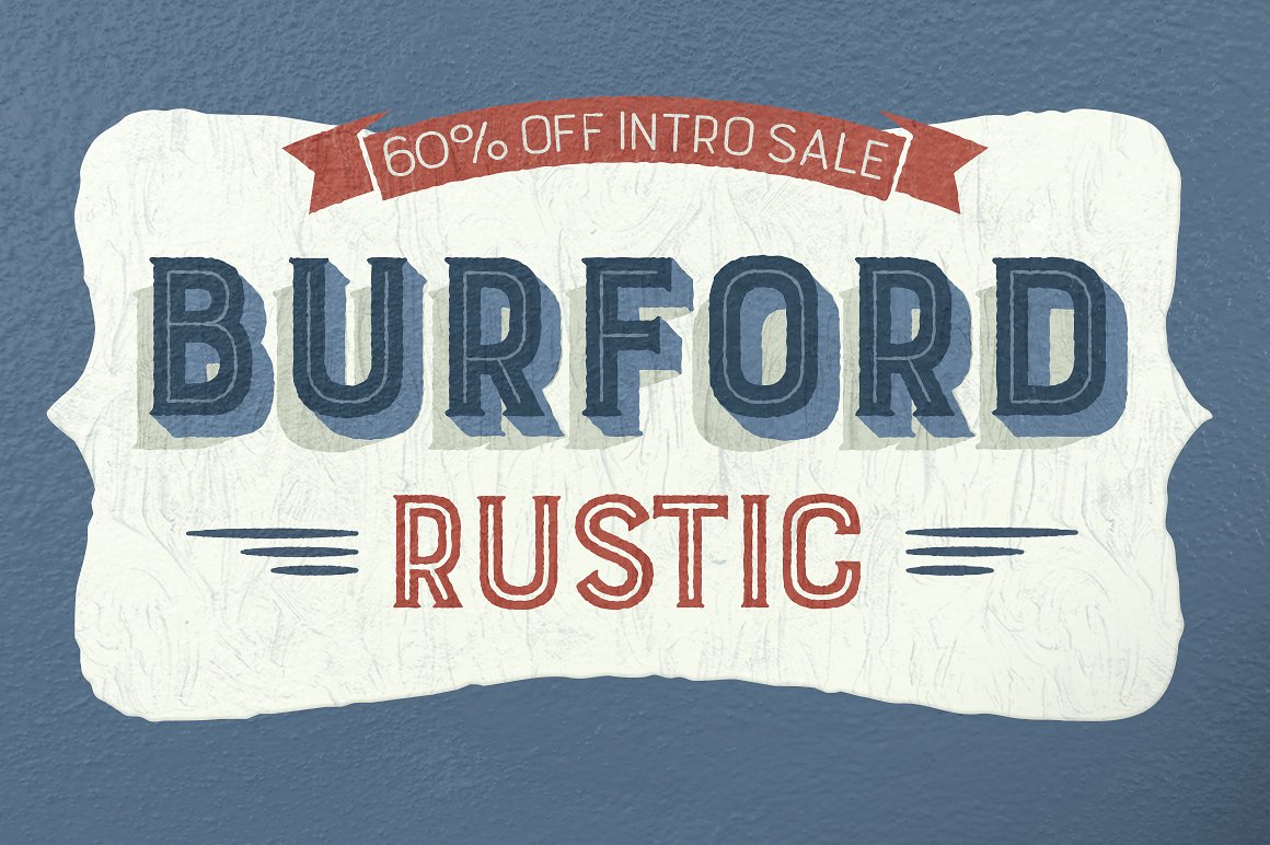 Beispiel einer Burford Rustic ExtrudeOneB-Schriftart