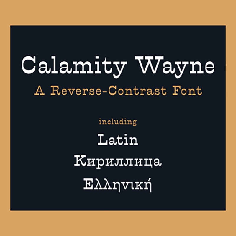 Beispiel einer Calamity Wayne Regular-Schriftart