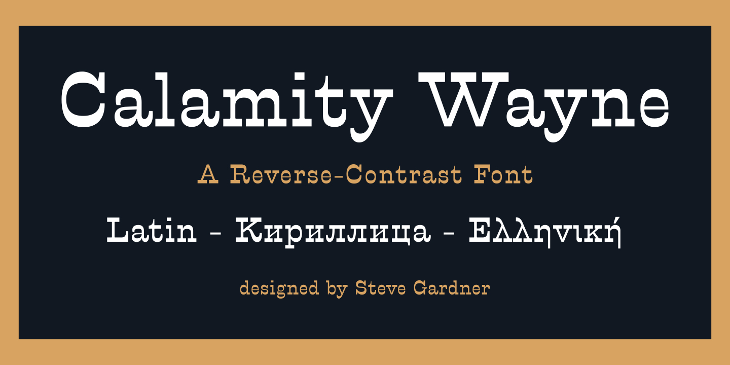 Beispiel einer Calamity Wayne Regular-Schriftart