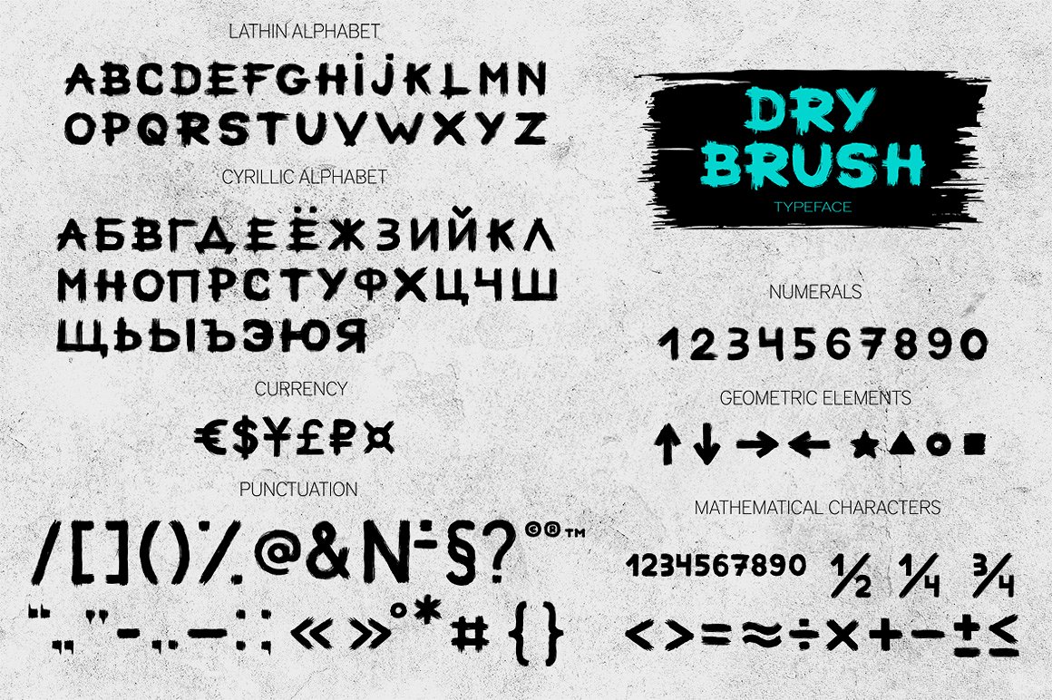 Beispiel einer Dry brush Regular-Schriftart