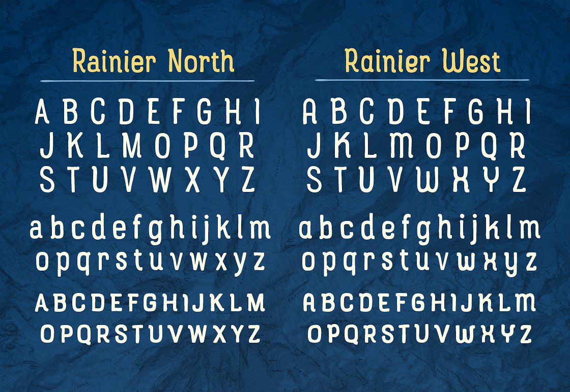 Beispiel einer Rainier North 500-Schriftart