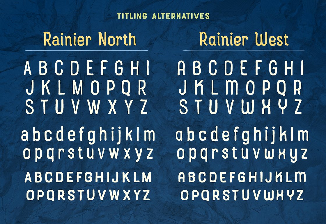 Beispiel einer Rainier North 500-Schriftart