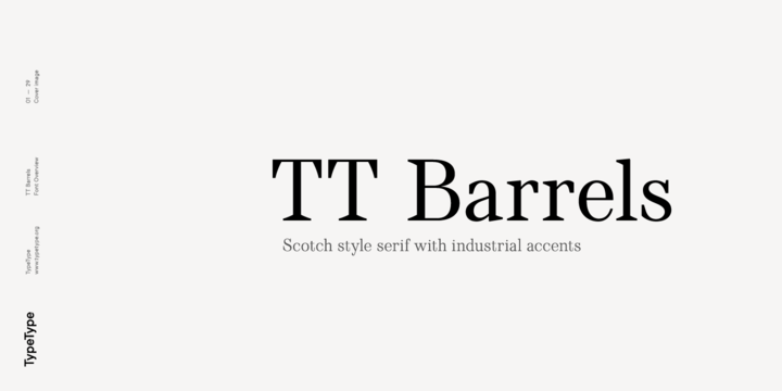 Beispiel einer TT Barrels-Schriftart