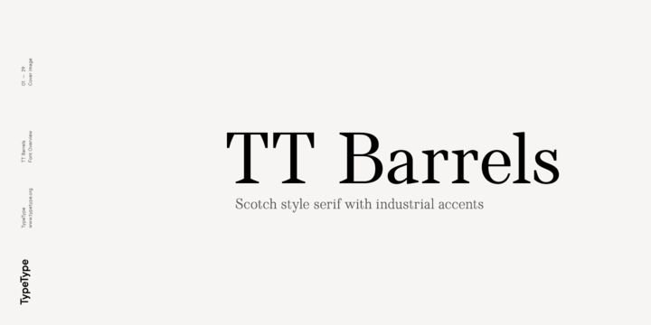 Beispiel einer TT Barrels Bold Italic-Schriftart