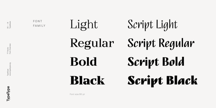 Beispiel einer TT Nooks Script-Black-Schriftart