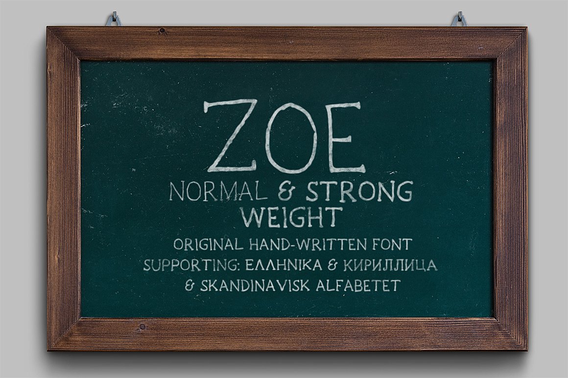 Beispiel einer Zoe Strong-Schriftart