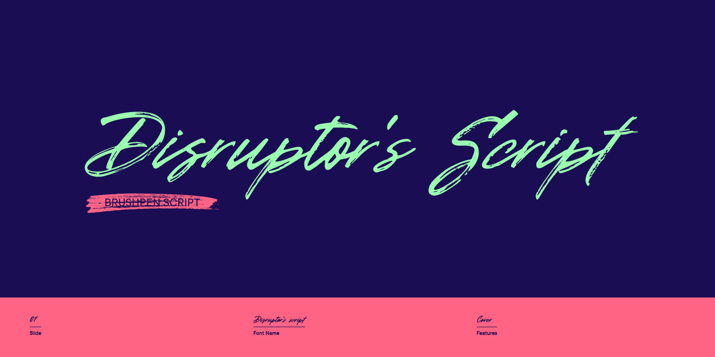 Beispiel einer Disruptors Script Regular-Schriftart