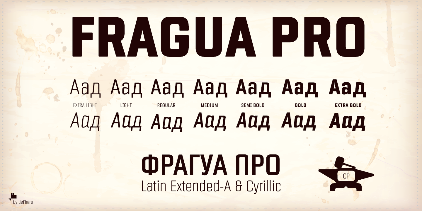 Beispiel einer Fragua Pro Bold-Schriftart