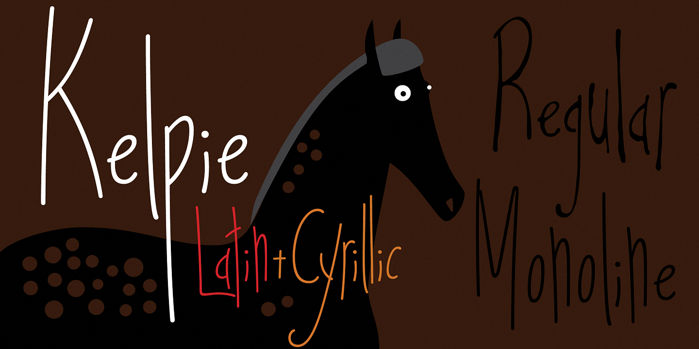 Beispiel einer Kelpie Monoline-Schriftart