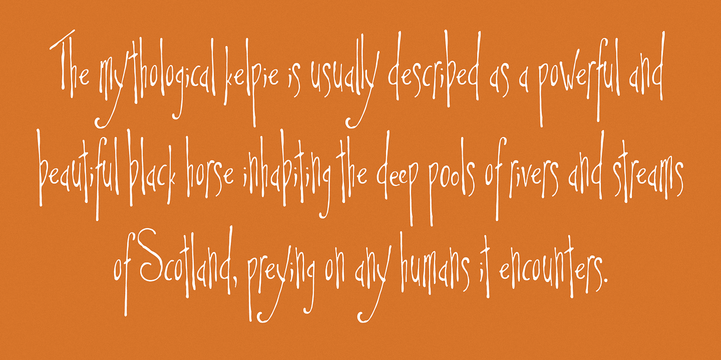 Beispiel einer Kelpie Monoline-Schriftart